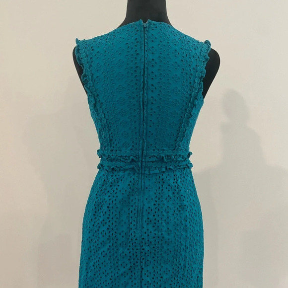 Lilly Pulitzer KAYLEE SHIFT DRESS Tanzanian Teal Petite Petal Eyelet Sz 0 - Picture 6 of 9